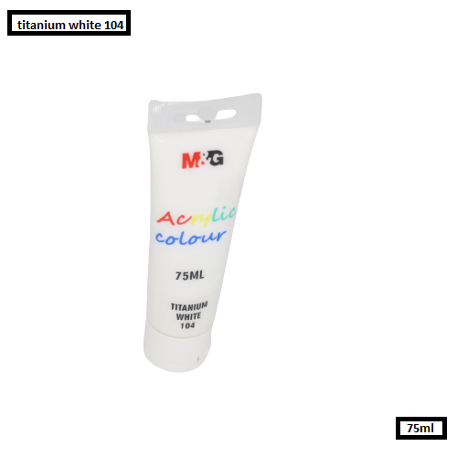 M&G Acrylic Colour Tube Titanium White (104) 75 ML No: APLN6598