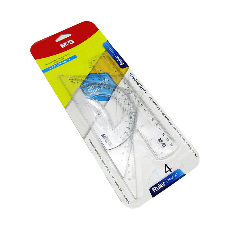 M&G Chenguang Geometrical Set, Comprehensive Tools for Accurate Drafting and Measurements 4pcs- No:ARL960AD