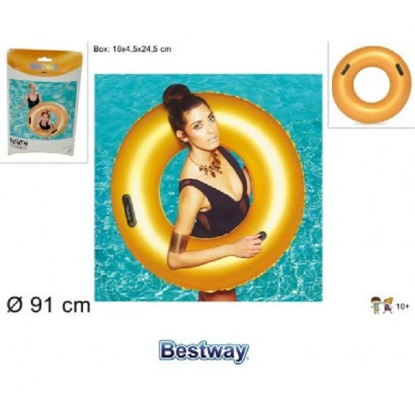 عوامة سباحة ذهبية من بيست واي، قطرها 36 بوصة / 91 سم