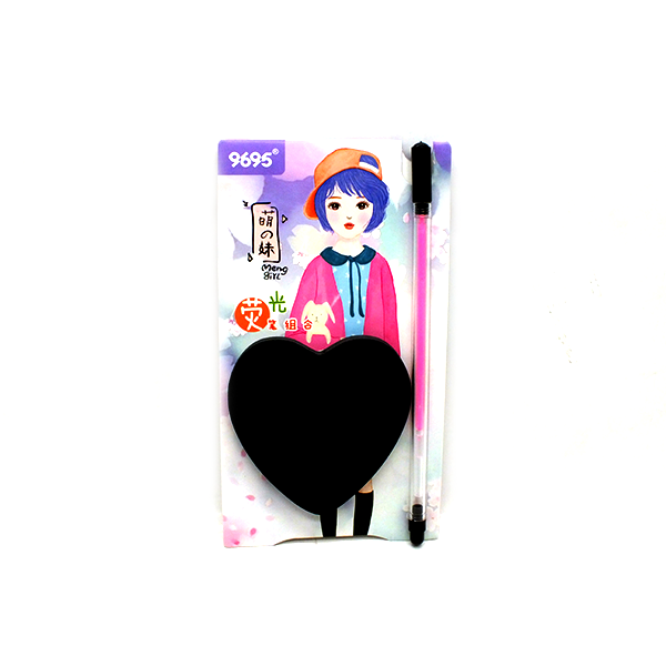 Stick Marker Heart - Black + Pen (girl)