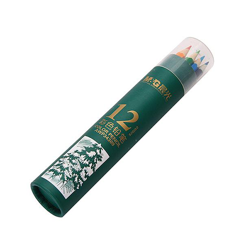 Colored Pencils, 12 Colors – Premium Wooden Color Pencil Set with Portable Storage Tube - No: 34309 / 34363