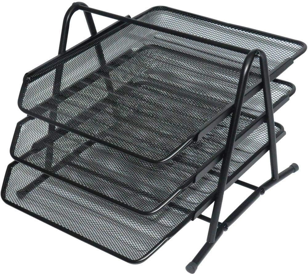 M&G Chenguang Desk Organizer Tray – All-Metal Mesh 3-Tier Document & Paper Tray, Durable Office File Organizer - 1pcs - No: ABT984H6