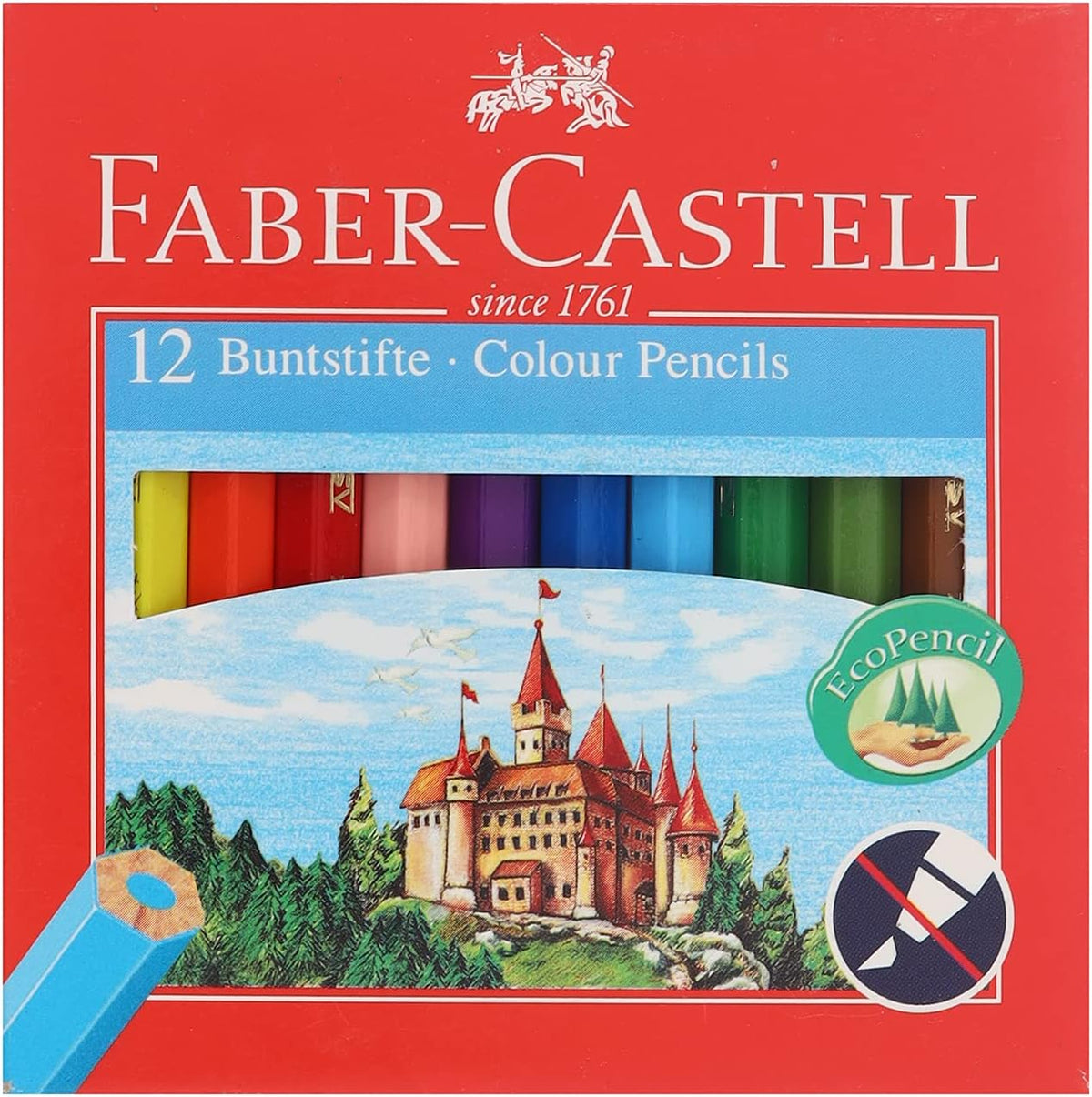 Faber-Castell Hexagonal Colour Short Pencils Box Of 12 - No:5171