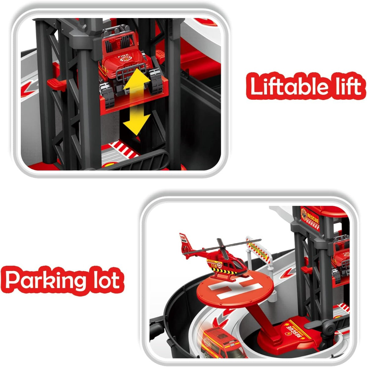 لعبة أطفال، ديكور منزلي ومكتبي، نموذج سيارة إطفاء من سبيكة معدنية - 37 قطعة - رقم: 660A333