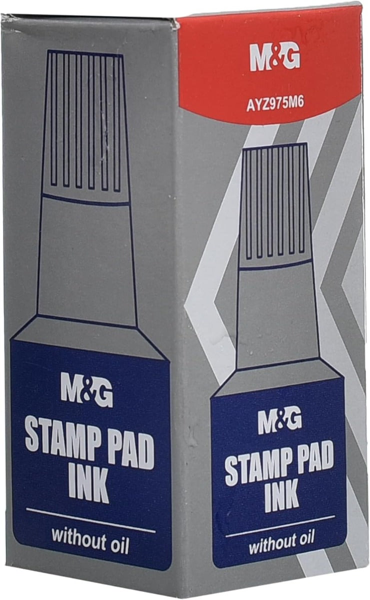 عبوة حبر إعادة تعبئة وسادة ختم M&G Chenguang، حبر أزرق لألوان زاهية 30 مل - أزرق - رقم المنتج: AYZ975M61