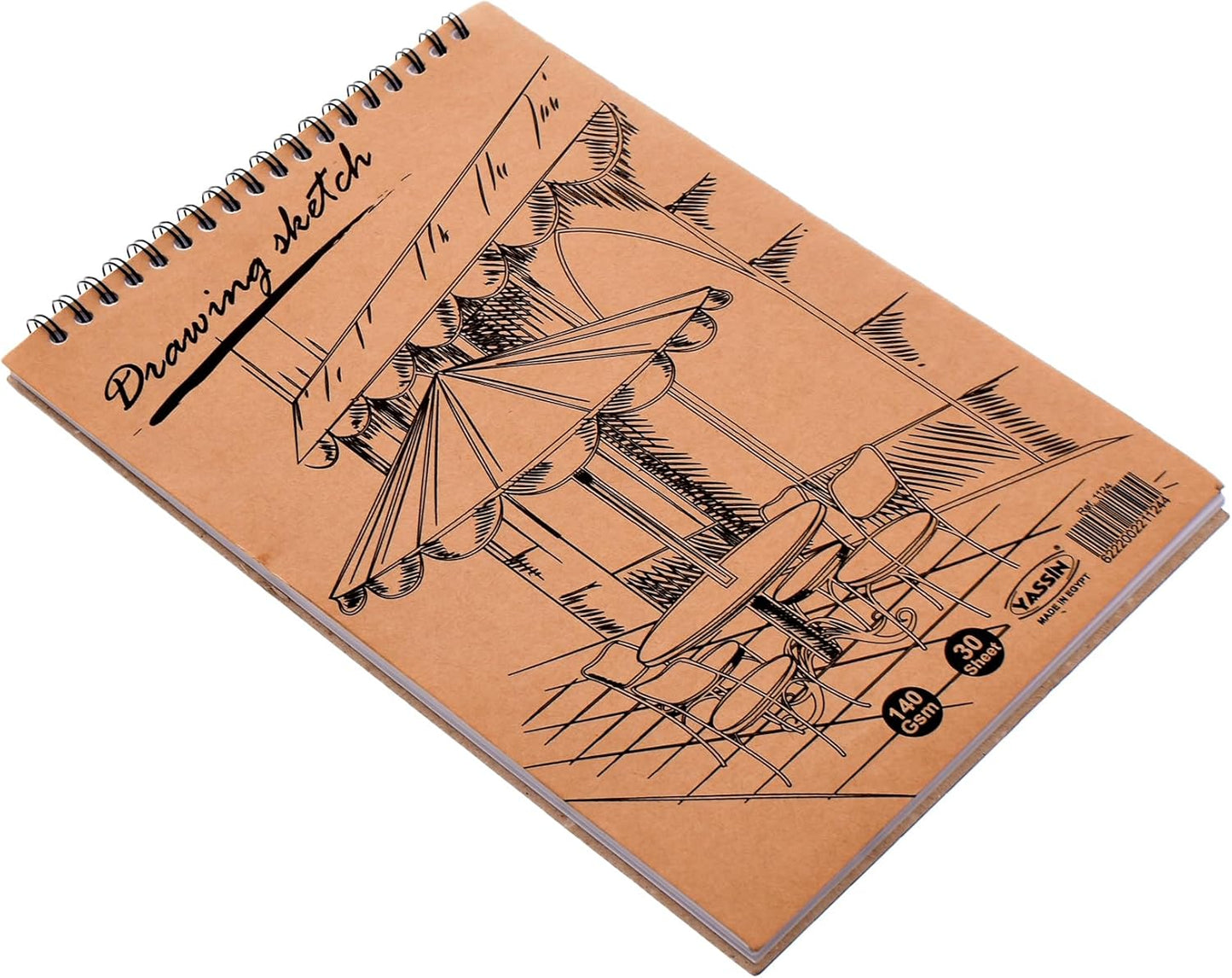 Yassin. Sketchbook Drawing, Silk, 30 Sheets- Camel Black