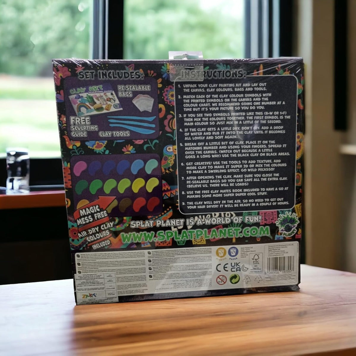 Splat Planet Fiesta Fiesta Clay Painting Kit, Size:30 cm x 30 cm