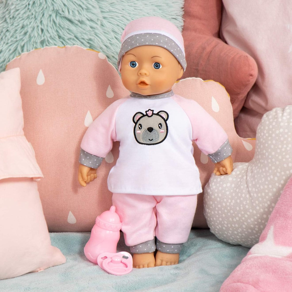 Bayer 3 Kiss baby 36cm with fly kiss function & talking, sounds, gives a kiss, accessories - 93602AA