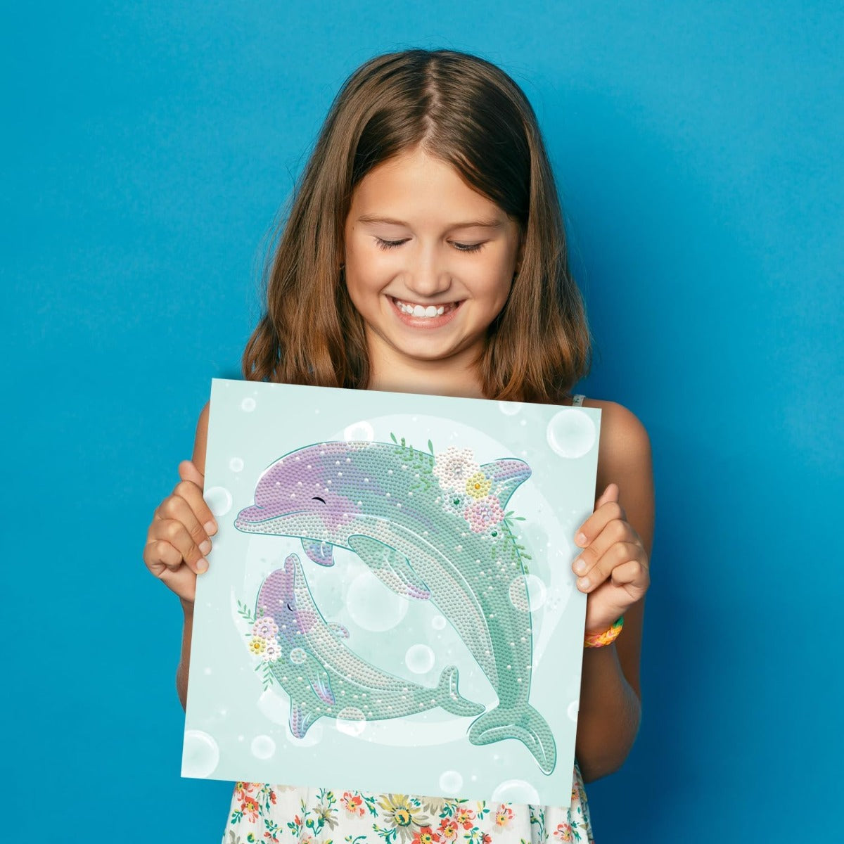 مجموعة أحجار الماس "رقصة الدولفين" - حفر جزئي، أحجار دائرية، مجموعات الرسم بالماس، مجموعات فن الماس - رقم: DBX059