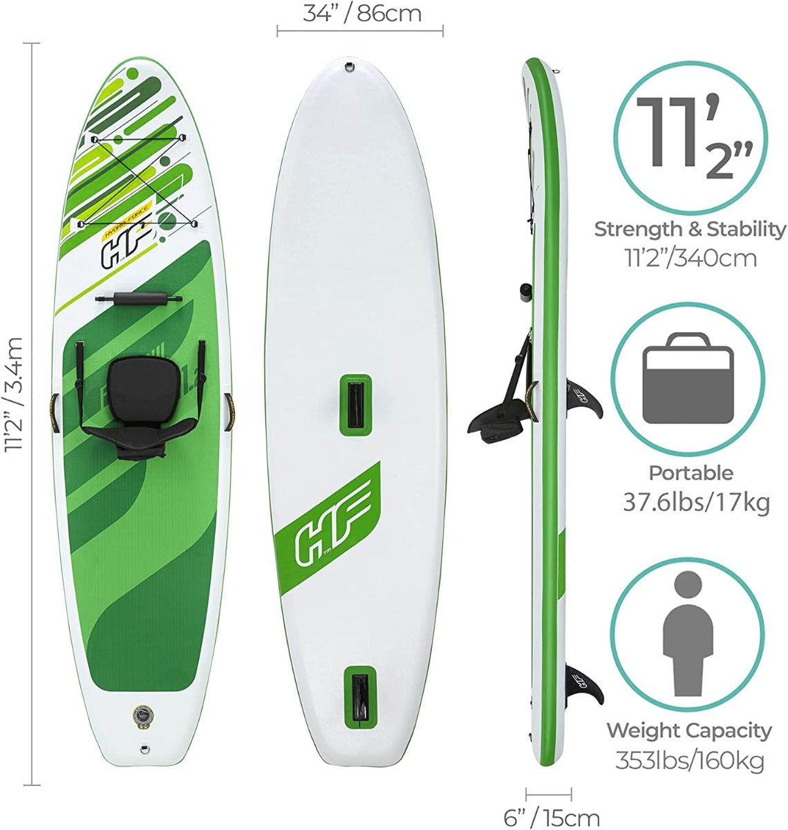 Bestway Freesoul Tech Convertible Set Surfboard 340*89*15cm - No:65310