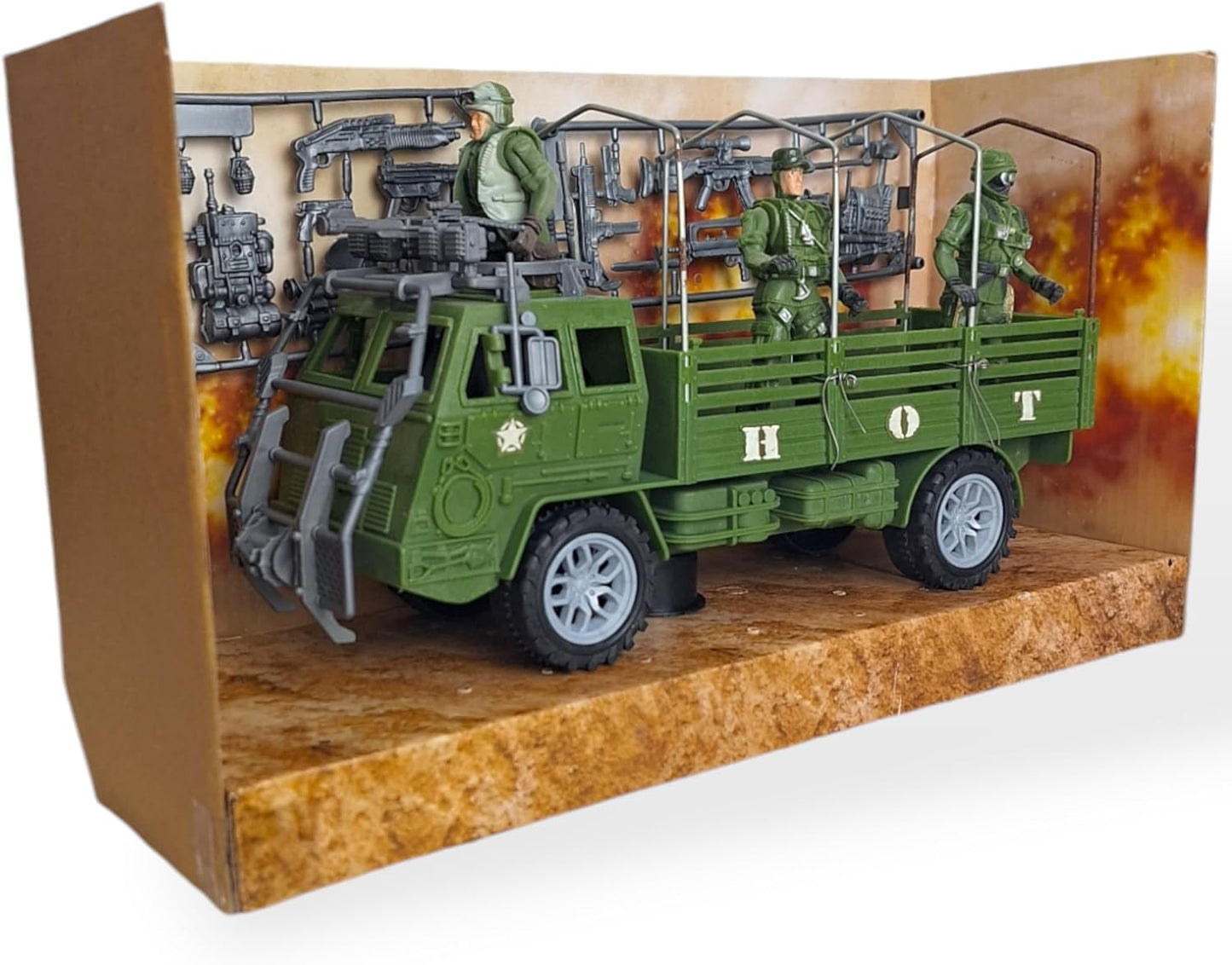 مجموعة ألعاب المركبات العسكرية للأطفال تتضمن مركبة حربية وجنودًا - رقم: 22204