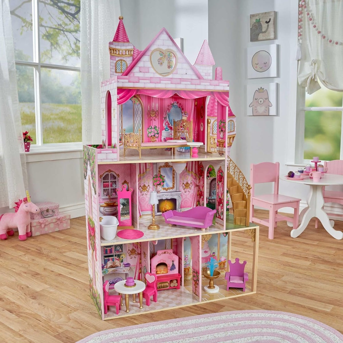 Kidkraft Rose Garden Wooden Castle For 12-Inch Dolls - No:10117