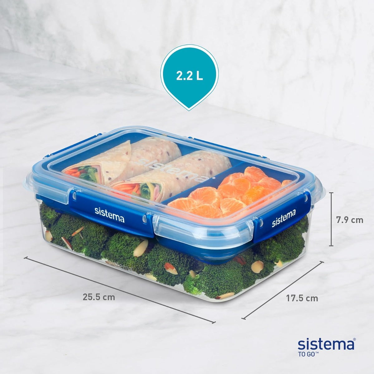 Sistema Rectangle Stax To Go lunch box 2.2 liters - No:281701