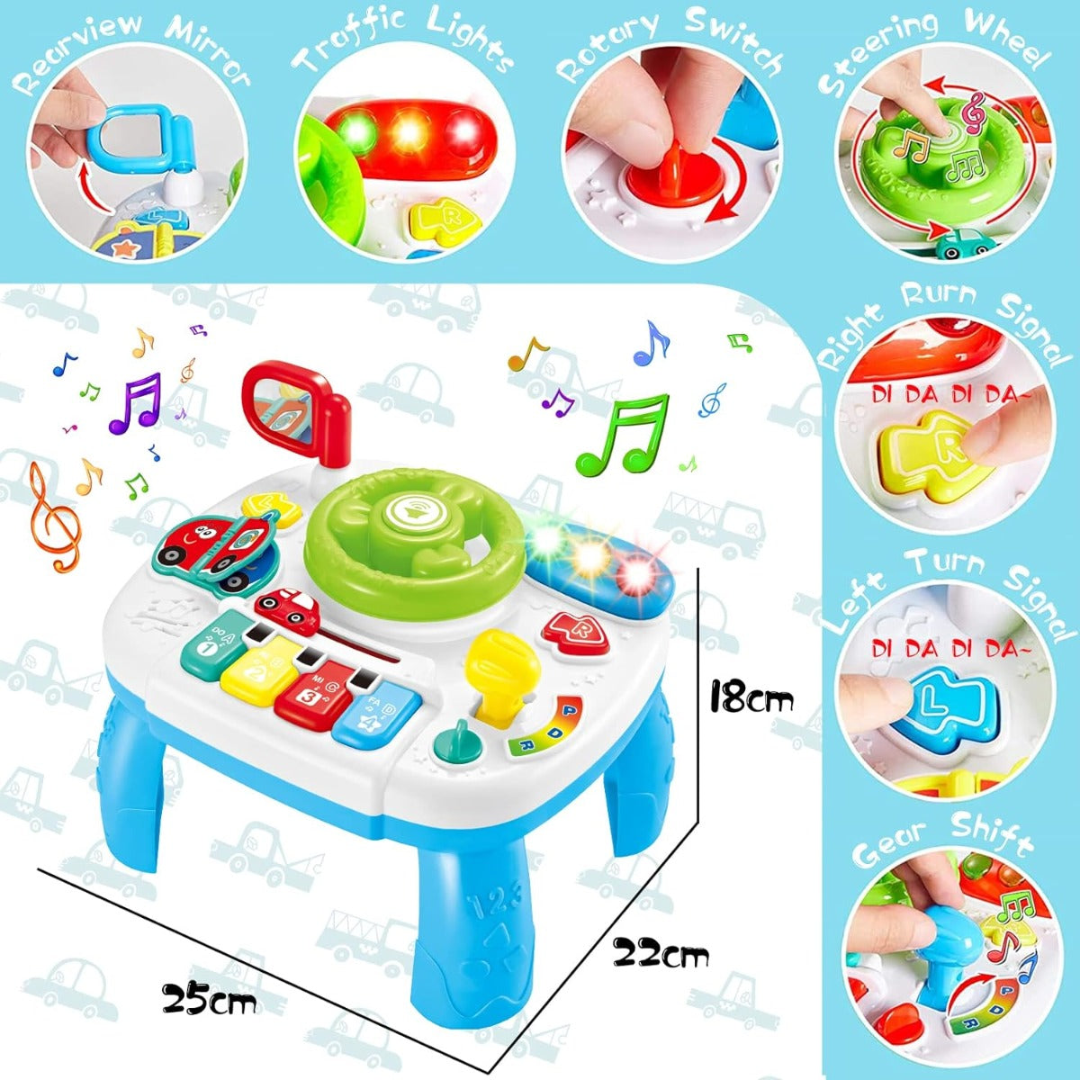 Driver Toy Early Educational Learning Activity Center Toys - 2 in 1