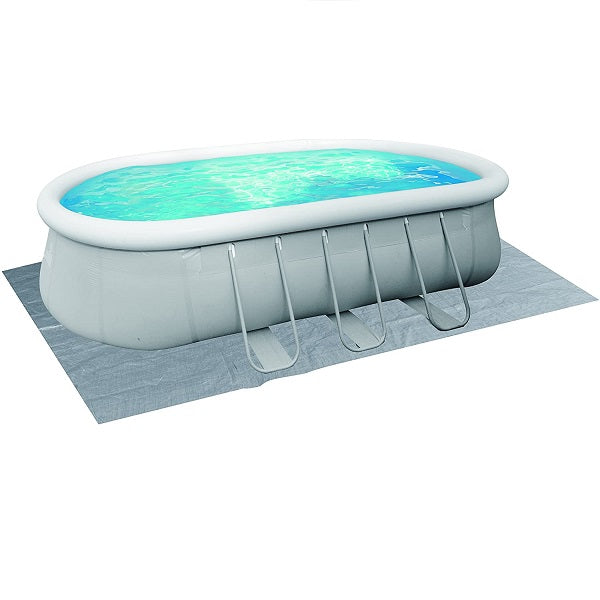 مسبح جيلونج أفينلي بيضاوي قائم بذاته مع إطار، رمادي، 610 × 360 × 122 سم - رقم: 17023EU