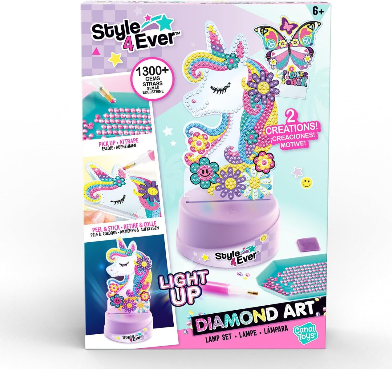 Canal Toys Diamant'Art Art Purple Diamond Lamp Painting Kit toy