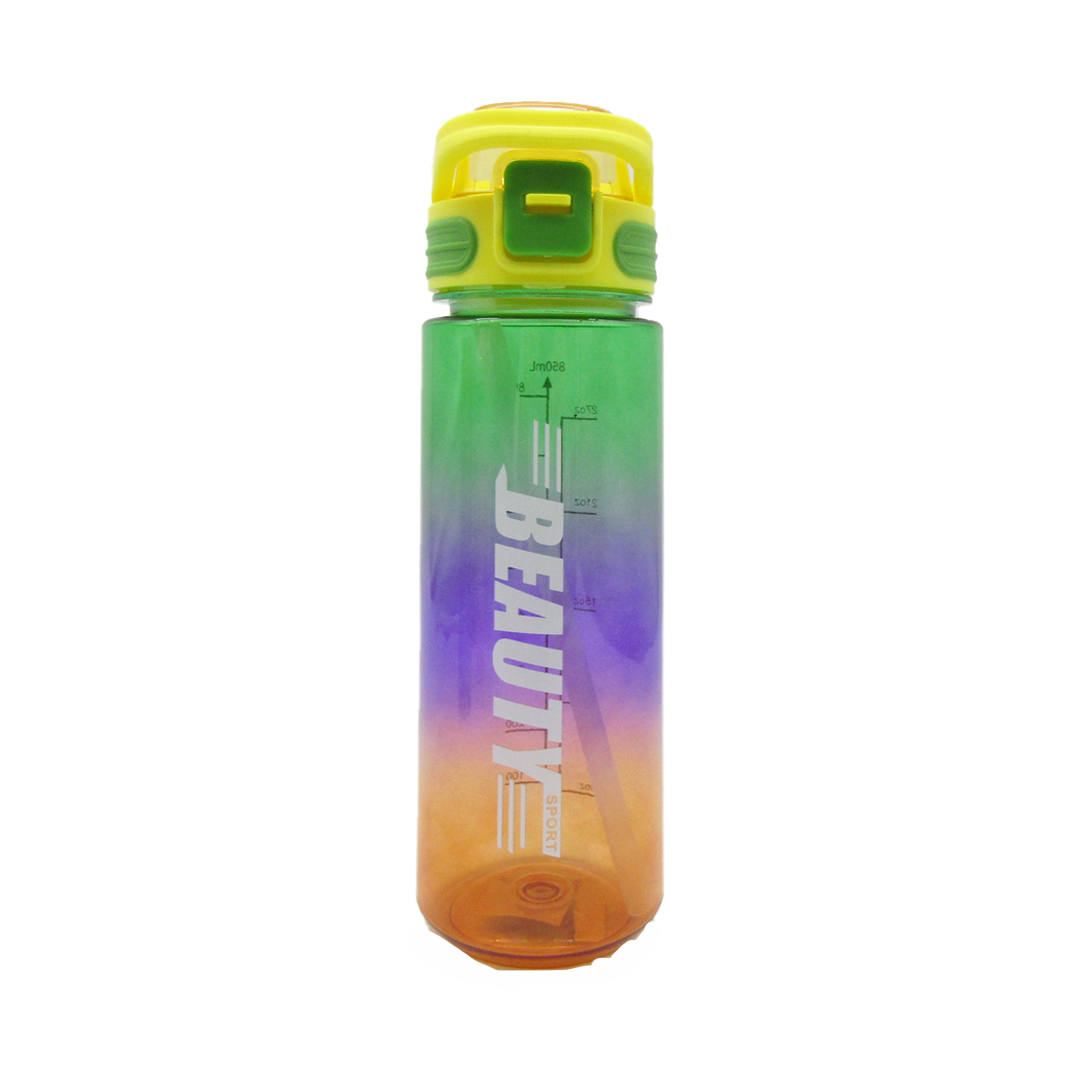 BEAUTY SPORT 850ml Sports Water Bottle with Straw & Flip-Top Lid – Reusable Leak-Resistant Bottle- Assorted Color