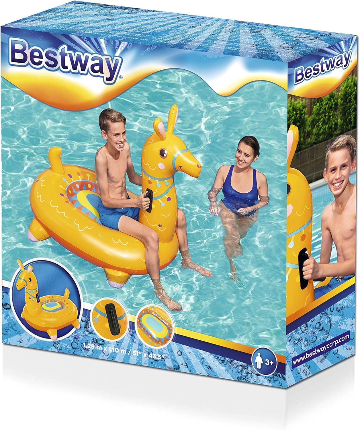 Bestway H2OGO! Llama Kiddie Ride-On Pool Float 1.29m×1.10m