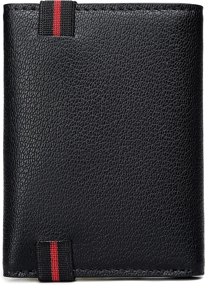 Rahala Premium Men's Leather Trifold Wallet (Black) - No:RA101