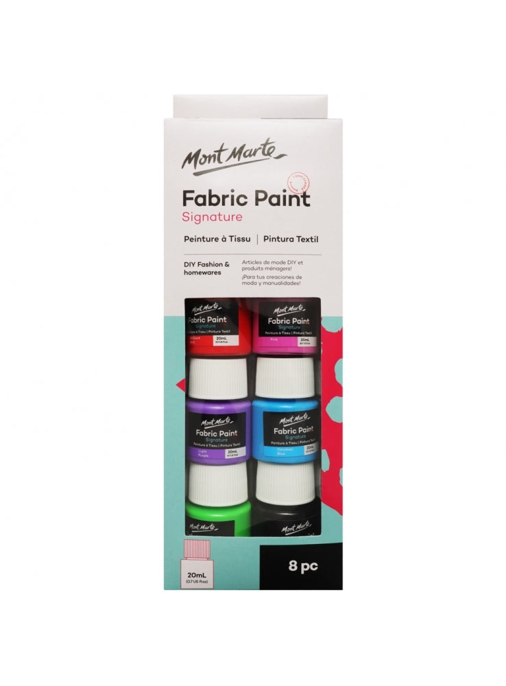 Set Of 8 Mont Marte Fabric Paint - No: 81326