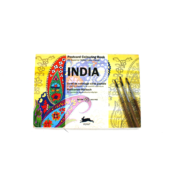 INDIA postcard coloring book