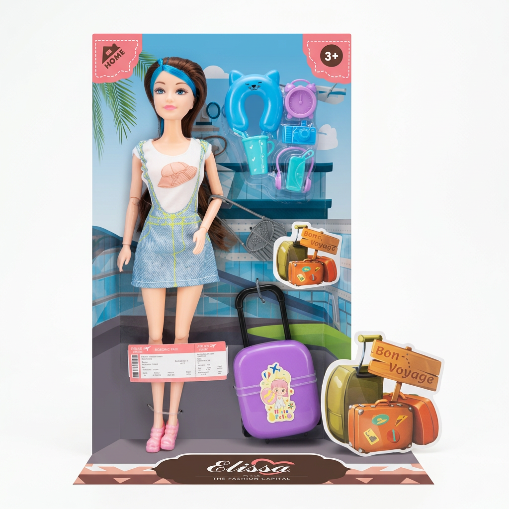 Elisa adventure travel fashion doll deluxe playset studio packshot