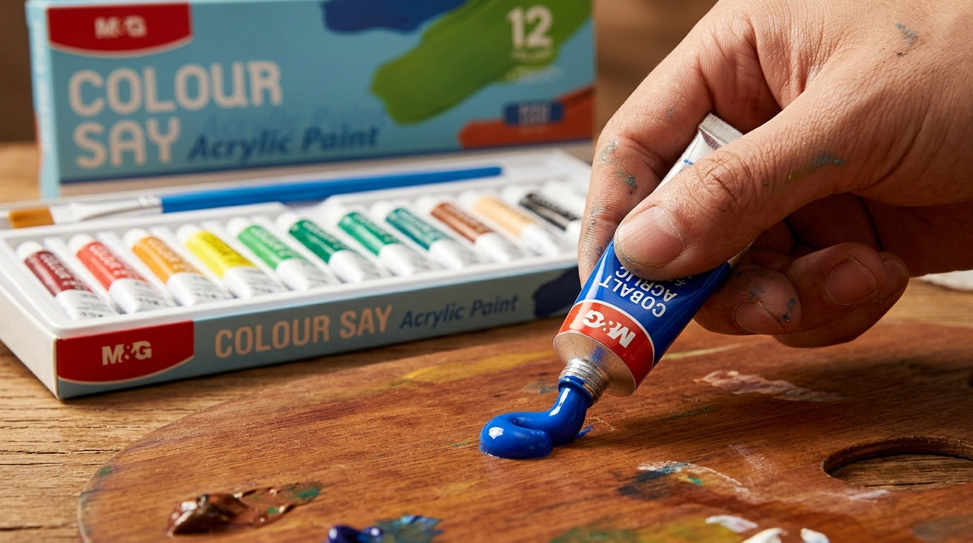 M&G Chenguang Acrylic Paint Set, 24 Colors × 5ml – Premium Artist Quality Acrylic Paints for Canvas, Wood, Fabric & Crafts - No:APL976T0