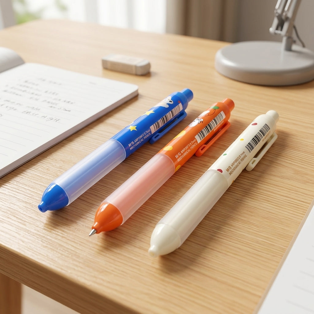 M&G Chenguang Cute Cartoon Mechanical Pencil 0.7mm – Retractable Pencil with Protective Cap & Soft Grip (Assorted Designs) - 1pcs - No: AMP39972