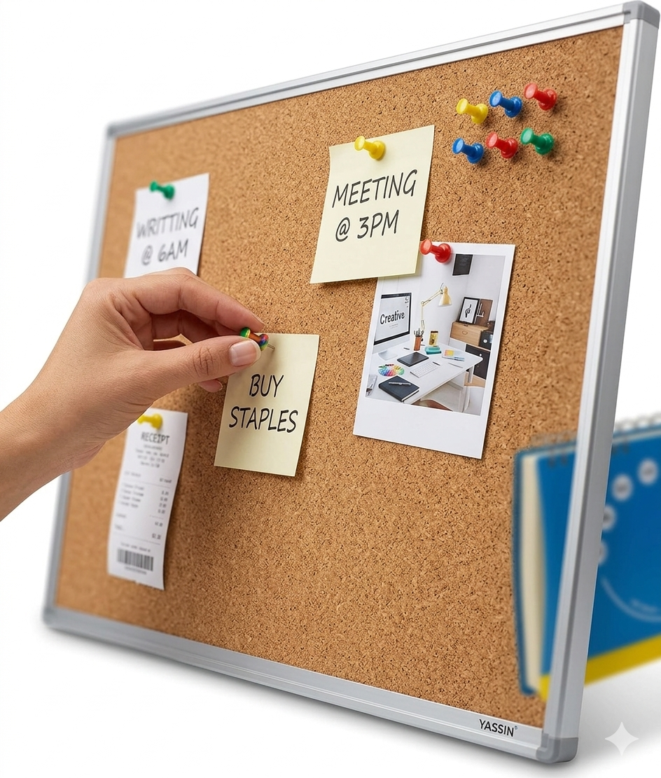 Yassin Cork Board with Metal Frame 90x120