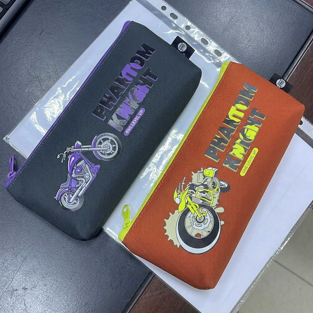 M&G Chenguang Length+ Phantom Knight Large Capacity Pencil Case – Durable Zippered Stationery Pouch - 1pcs - Assorted Color - No: APB932NJ