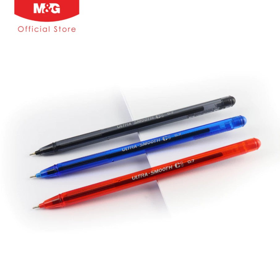 M&G Chenguang C1 Ultra-Smooth Ballpoint Pen 0.7mm– Effortless Writing with High-Quality Nickel Silver Tip - Blue or Black or Red - 1pcs - No: ABPC6571