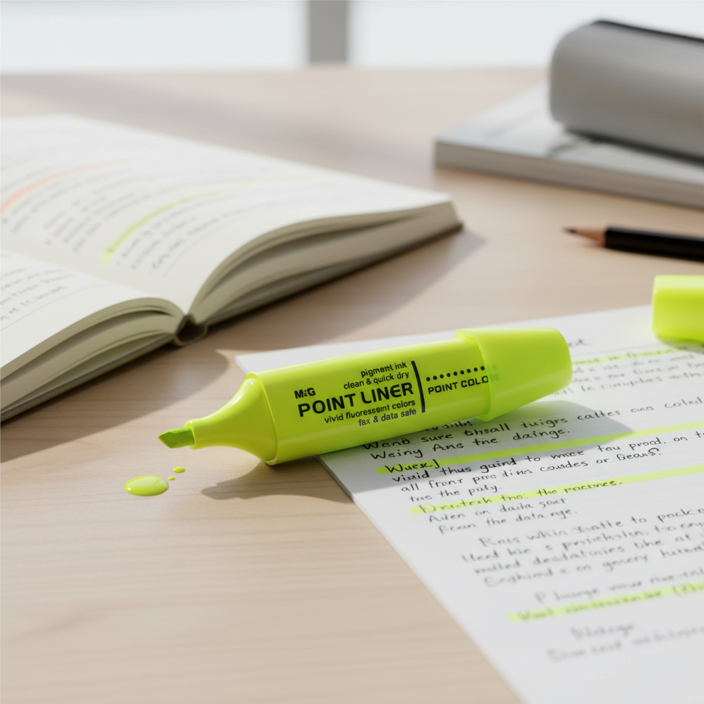 M&G Highlighter Pen Yellow - No.21571 (SKU: 6947503754556)