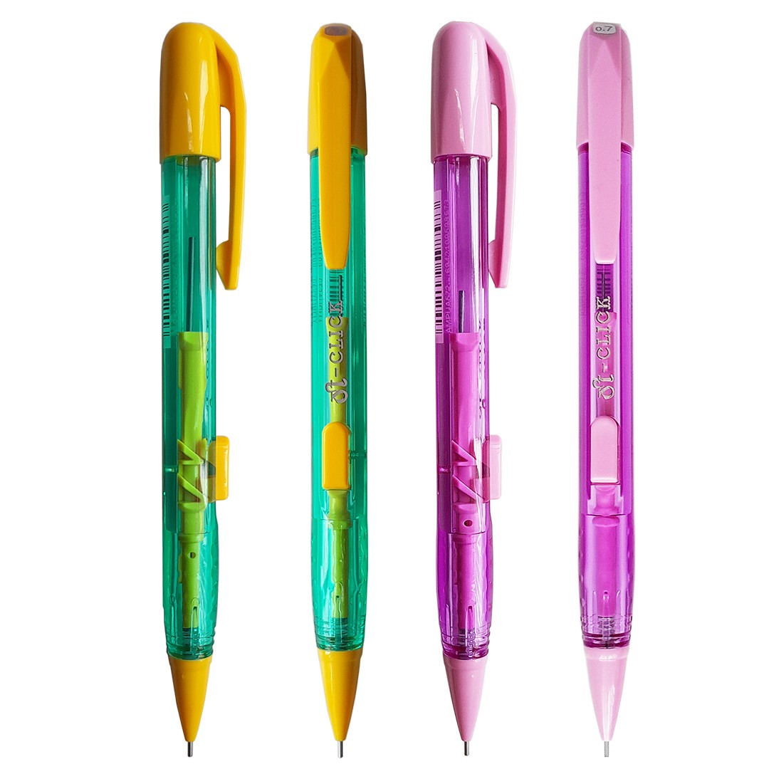 M&G Chenguang Ji-Click Mechanical Pencil 0.7mm – Side Click Retractable Pencil with Top Eraser - 1pcs - No:AMPUA572