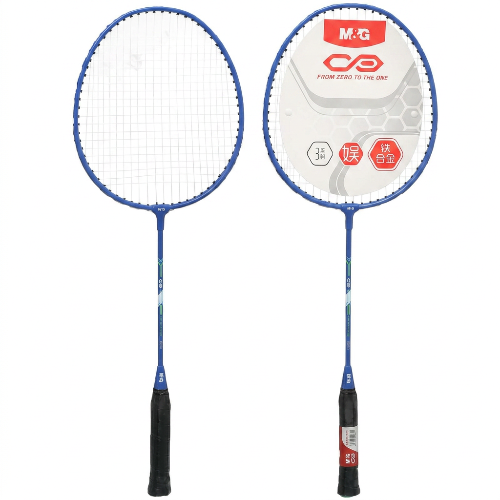 M&G lightweight badminton racket set of 2 flatlay