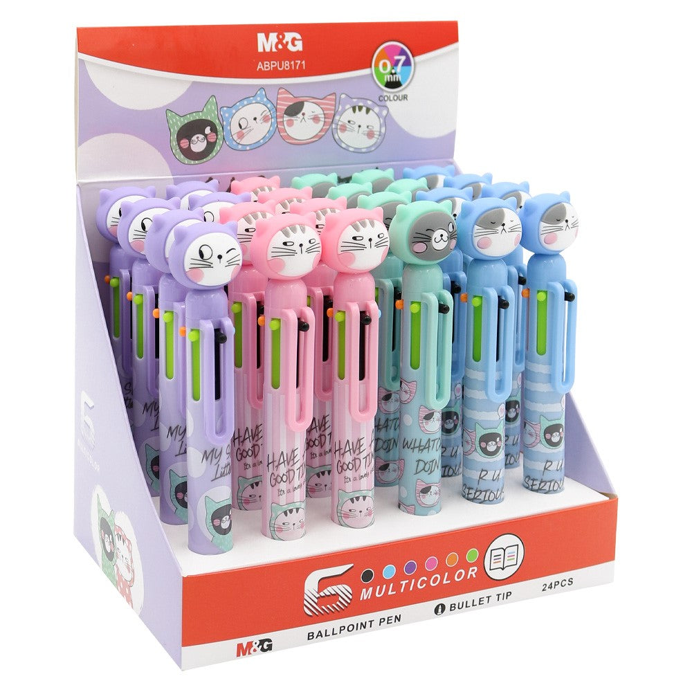 M&G Chenguang So Many Cats Ballpoint pen SMC Pastel 6 colors 0.7mm - 1pcs - No:ABPU8171