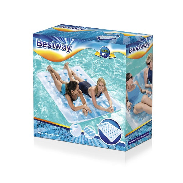 Bestway H2ogo! double beach bed inflatable pool float 193 x 142cm - No:43055