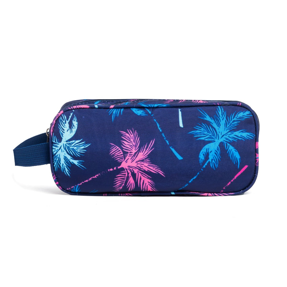 حقيبة أقلام كبيرة السعة من باغي، مزودة بسحابين، 24 سم × 8 سم × 10 سم - (لون النخيل / كحلي)