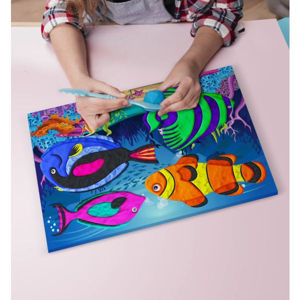 Splat Planet Sea Life Clay Painting Kit, Size:30 cm x 30 cm