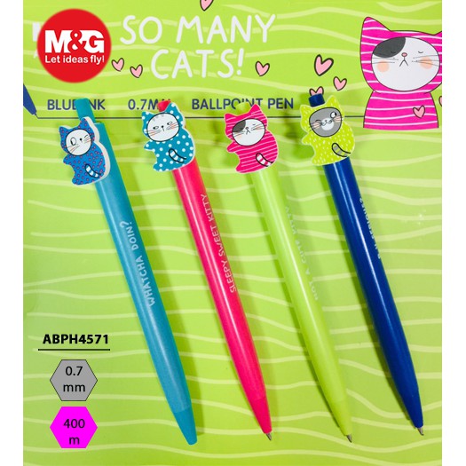 M&G Chenguang super cute So many Cats 0.7mm cat ball pens 1pcs - No:ABPH4571