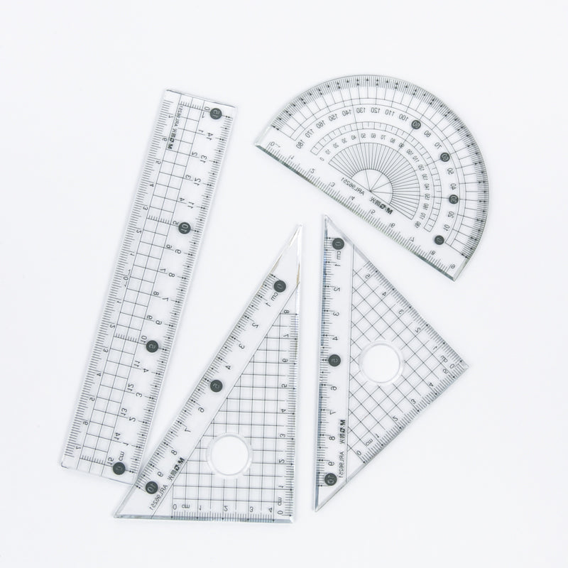 مجموعة مساطر M&G بتصميم وحيد القرن (4 قطع) شفافة - 4 قطع - رقم: ARL960D6