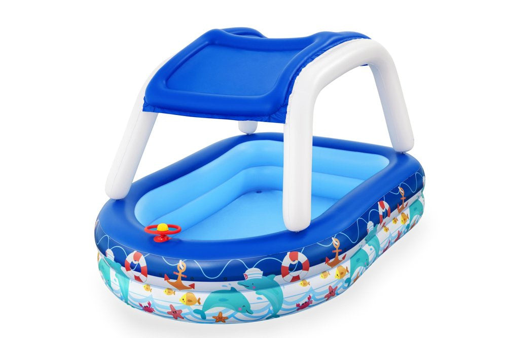 Bestway Family Inflatable Pool with Roof Sea Captain 2.13m x 1.55m x 1.32m - No: 54370
