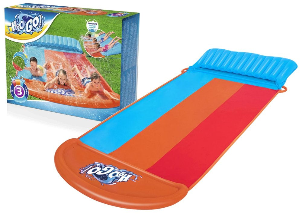 Bestway H2o-go tsunami splash ramp slide, 16ft inflatable water slide for garden slip and slide water slide for kids - 4.88 m - No: 52479
