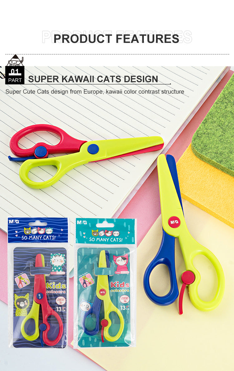 M&G Chenguang So many cats Hand Craft Scissors 130 mm Colorful Plastic - No:ASS913D8