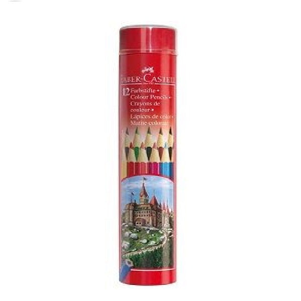 Metal cup of 12 wood colors long Faber-Castell