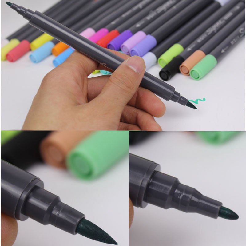 مجموعة أقلام تحديد قابلة للذوبان في الماء من إم آند جي تشنغوانغ، برأسين، 48 لونًا - رقم المنتج: APMW7609