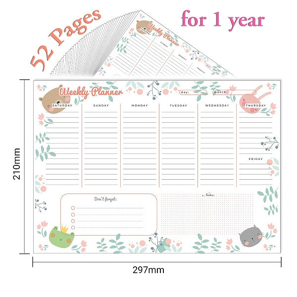 Yassin To Do Weekly planner - A4 - 52 sheets - No:1118