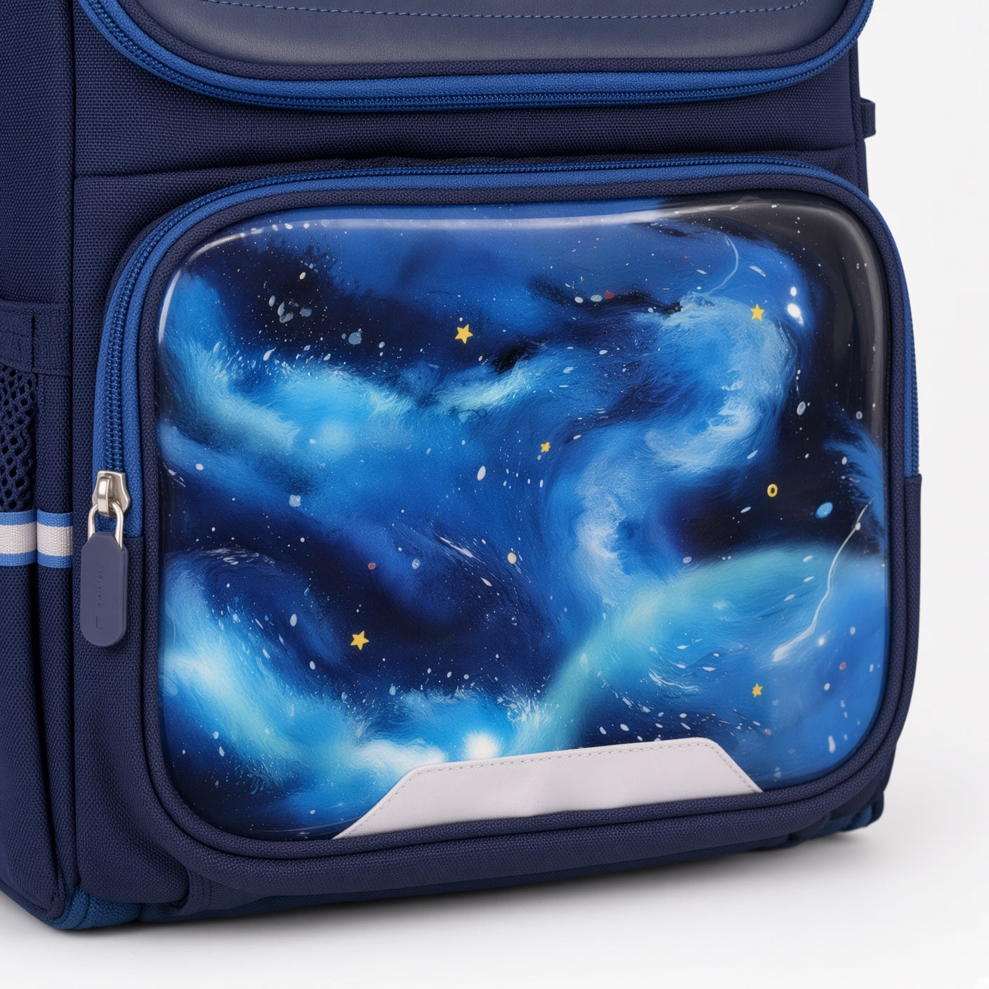 M&G Chenguang 16-Inch Kids School Backpack – Lightweight Waterproof School Bag, Navy Blue Galaxy Design - No: ABB904S1B
