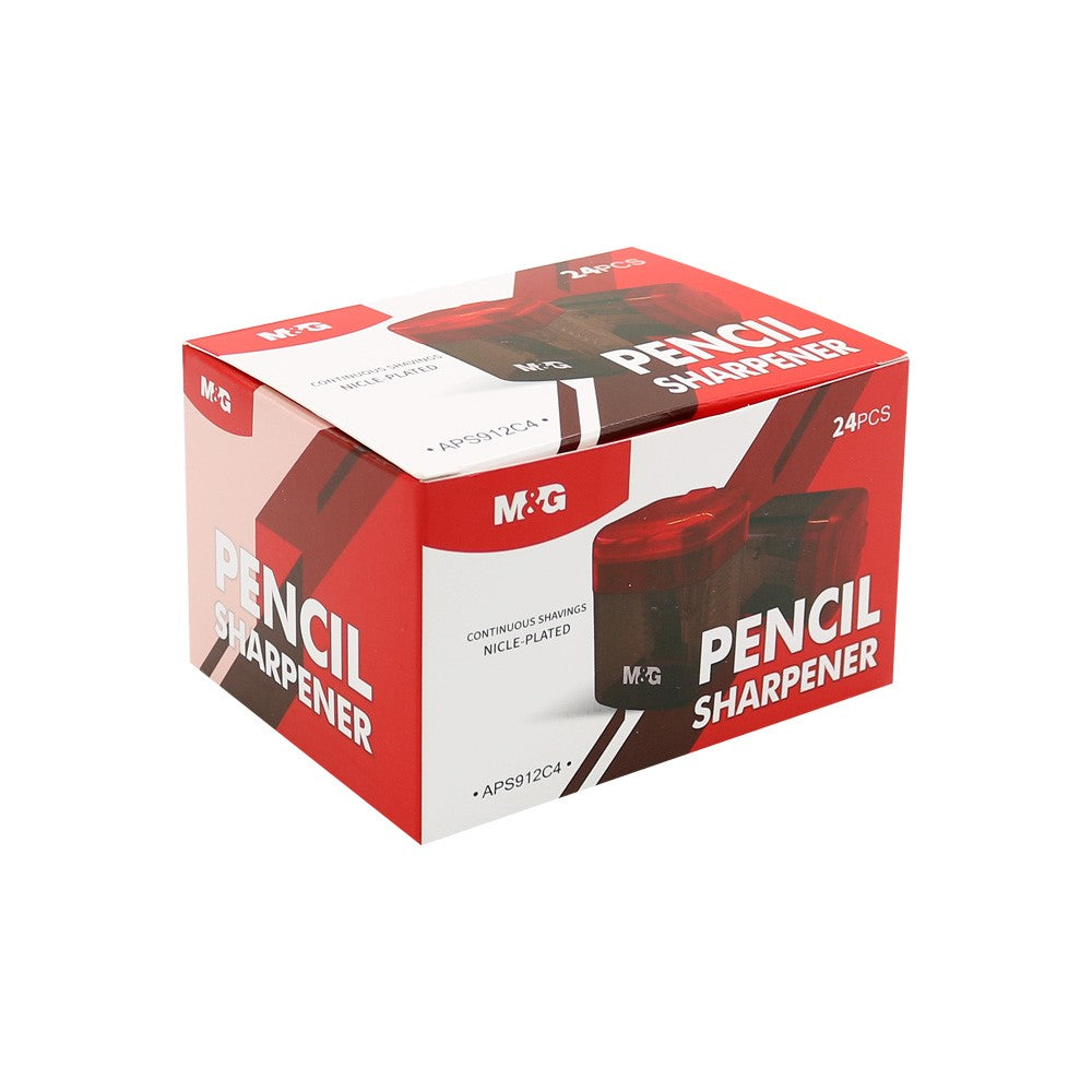 M&G Red Pencil Sharpener With MIni Trash Can No: APS912C4 - 1piece
