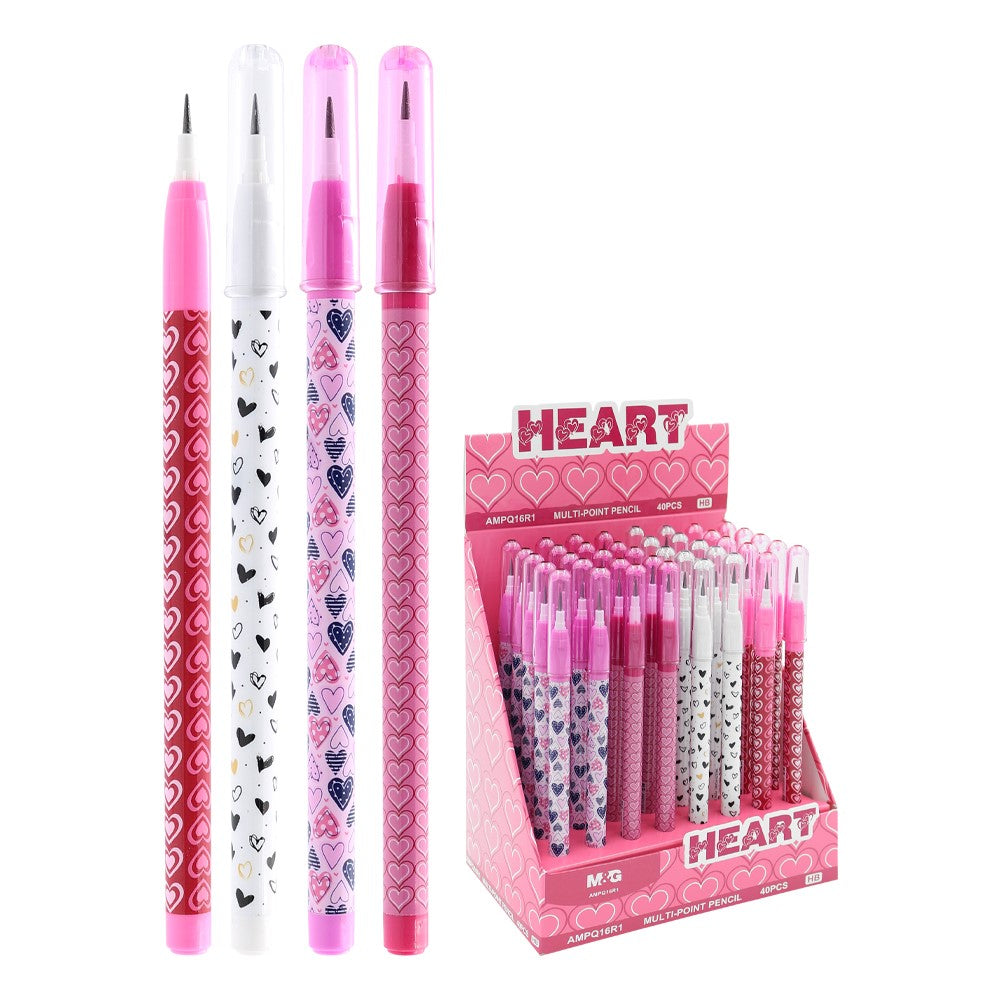 M&G Chenguang sleeve Pencils type with eraser, Heart pattern - 1pcs - No:AMPQ16R1