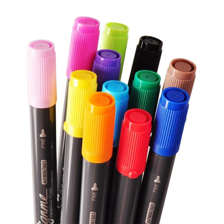 مجموعة أقلام تلوين مائية احترافية مزدوجة الرأس من إم آند جي تشنغوانغ سيغني، إبداعات فنية نابضة بالحياة - رقم: APMW7603